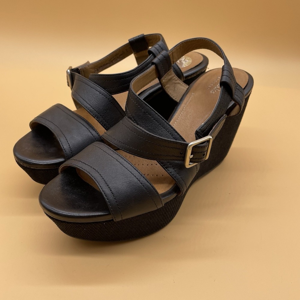 Clarks Black Platform Sandals